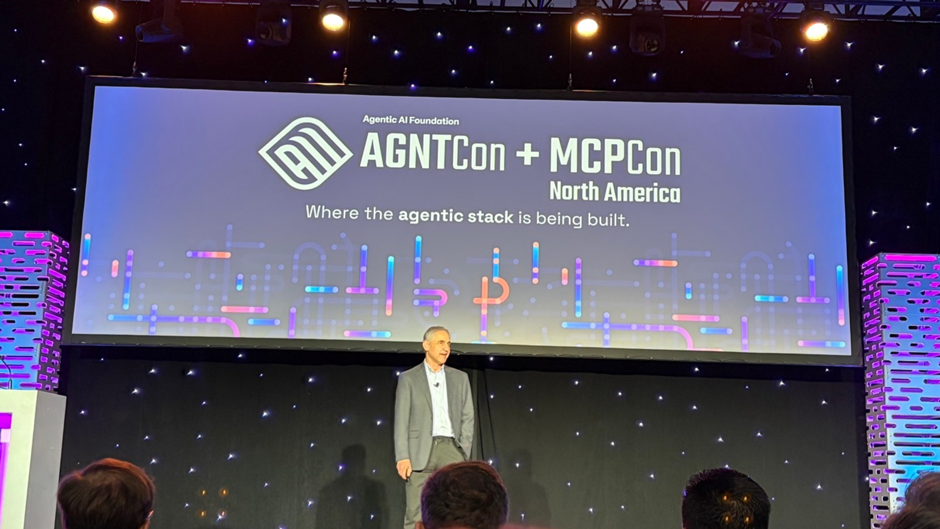 The opening keynote stage at AGNTCon + MCPCon in San Jose.